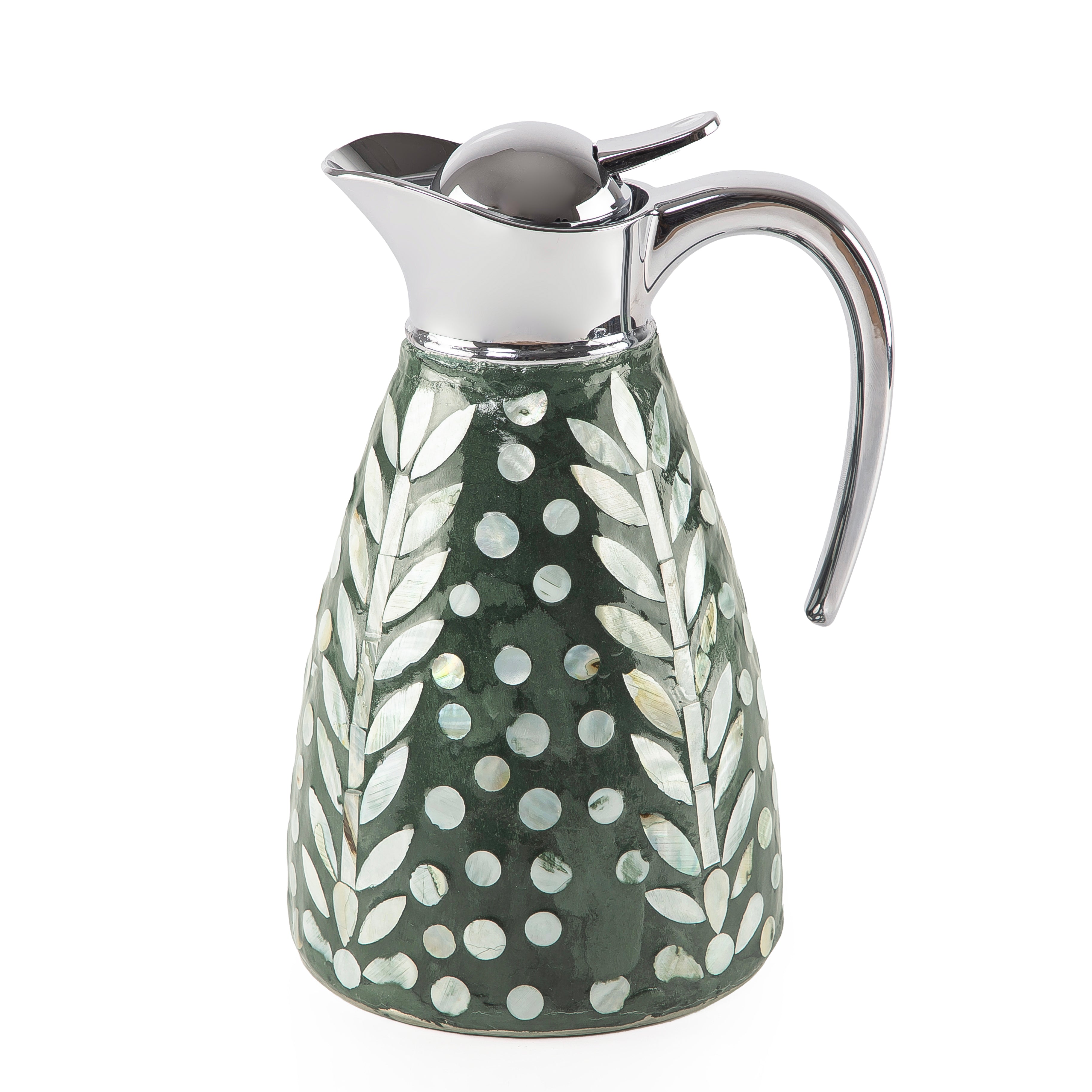 1.5L Mother of pearl thermos - green