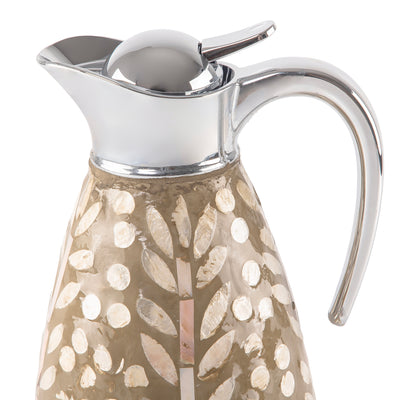 ترمس من الصدف سعة 1.5 لتر حافظ للحرارة - بيج