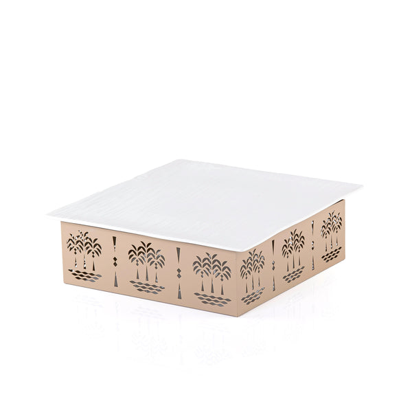 Beige Square Ceramic plate - Medium