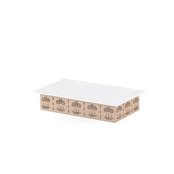 Beige Rectangular Ceramic plate - Small