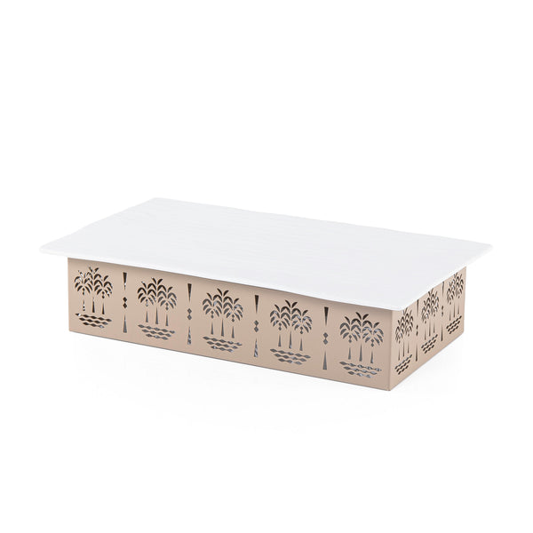 Beige Rectangular Ceramic plate - Medium