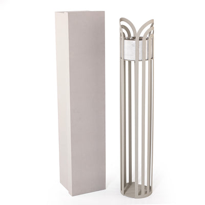 مبخر معدني بقاعدة رخامية بيضاء مع بوكس هدايا - رمادي
