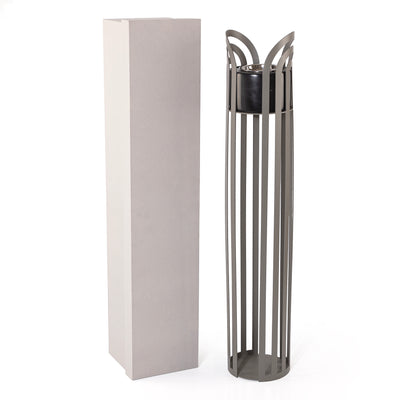 مبخر معدني بقاعدة رخامية سوداء مع بوكس هدايا - رمادي غامق
