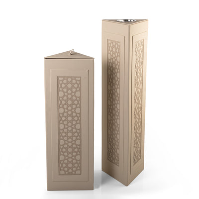 Set of 2 Leather Mabkher - Beige