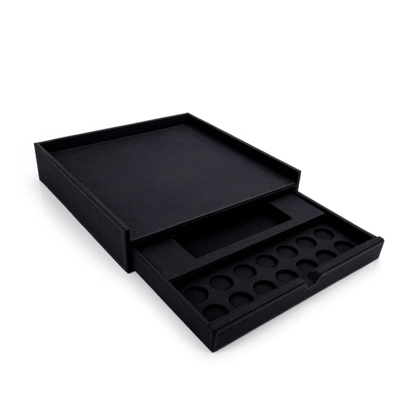 Coffee corner Leather with drawer- Black