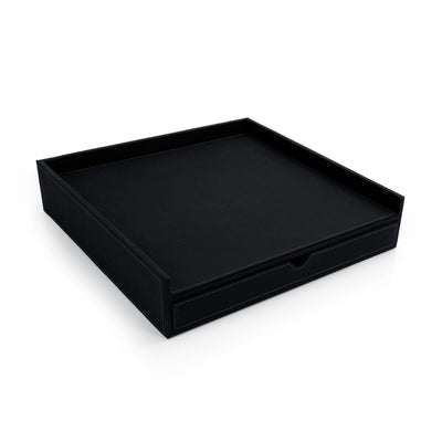 Coffee corner Leather with drawer- Black