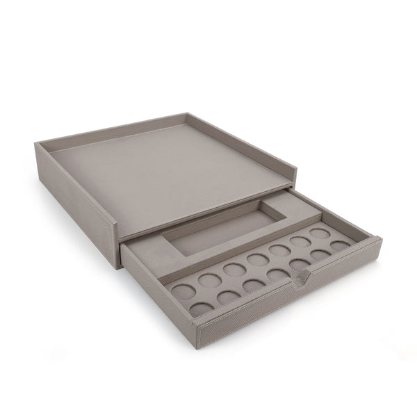 Coffee corner Leather with drawer - Gray