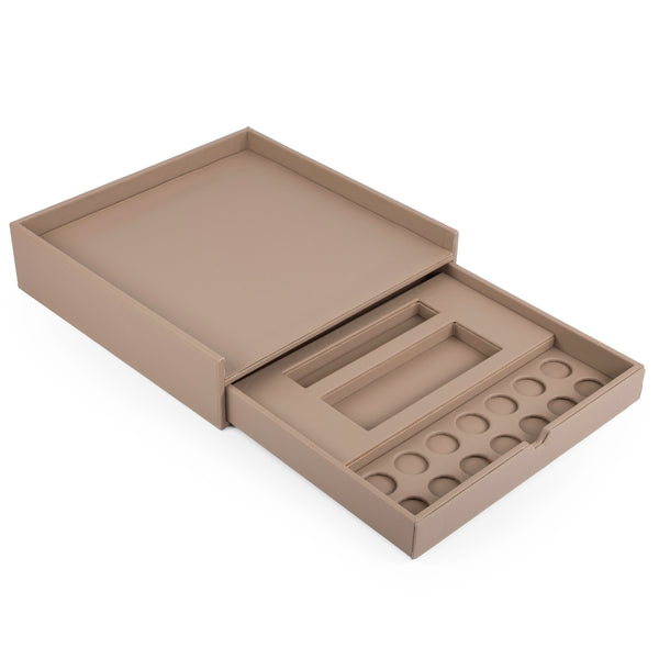 Coffee corner Leather with drawer - Brown