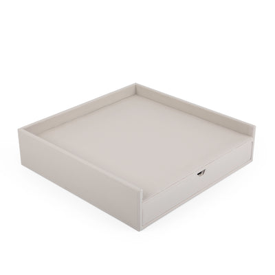 ركنة القهوة جلد - رمادي فاتح