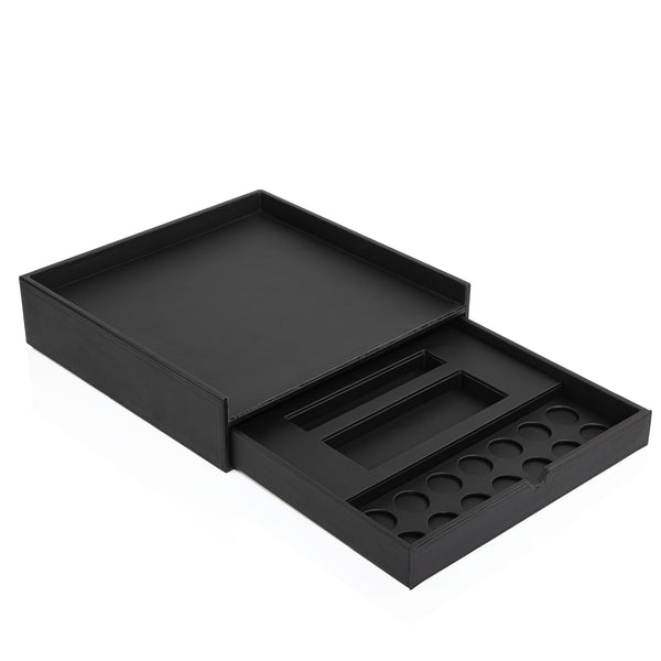 Coffee corner Leather with drawer- Black