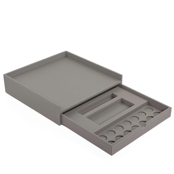 Coffee corner Leather with drawer - Gray