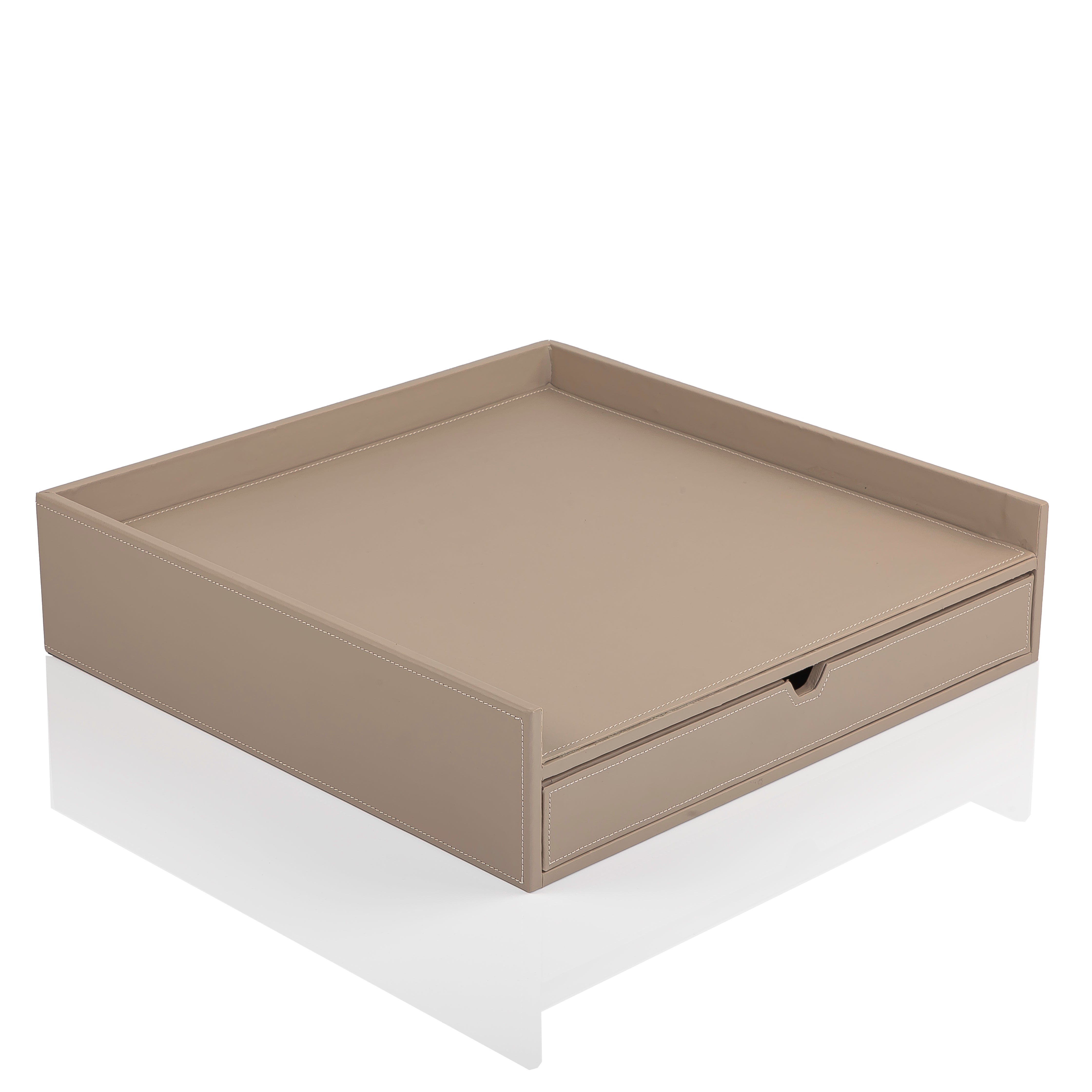 ركنة القهوة جلد - بني فاتح