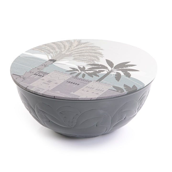 Metal bowl with printed cover big size