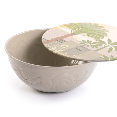 وعاء معدن بغطاء ملون