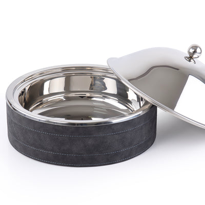 حافظ حرارة الطعام الجلد كبير - أسود