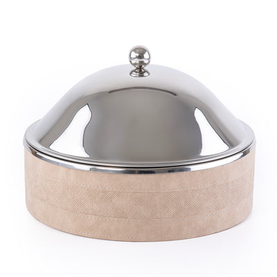 حافظ حرارة الطعام الجلد كبير - بيج 