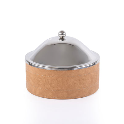 حافظ حرارة الطعام الجلد صغير -بني