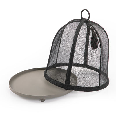 صينيه معدن بغطاء كتان