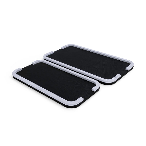 Set of 2 leather trays with marble handle