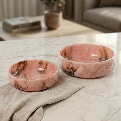 Set of 2 Resin Bowls with gift box - Pink
