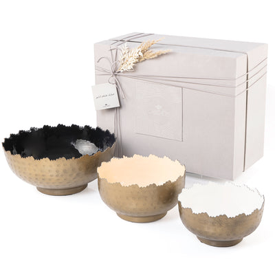 Multiple Round Metal Bowl With Gift Box