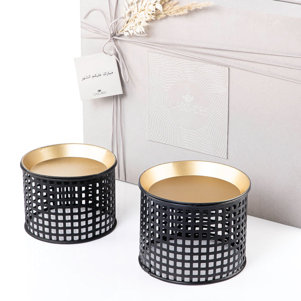 Set of 2 Metal Candle Holder With Gift Box