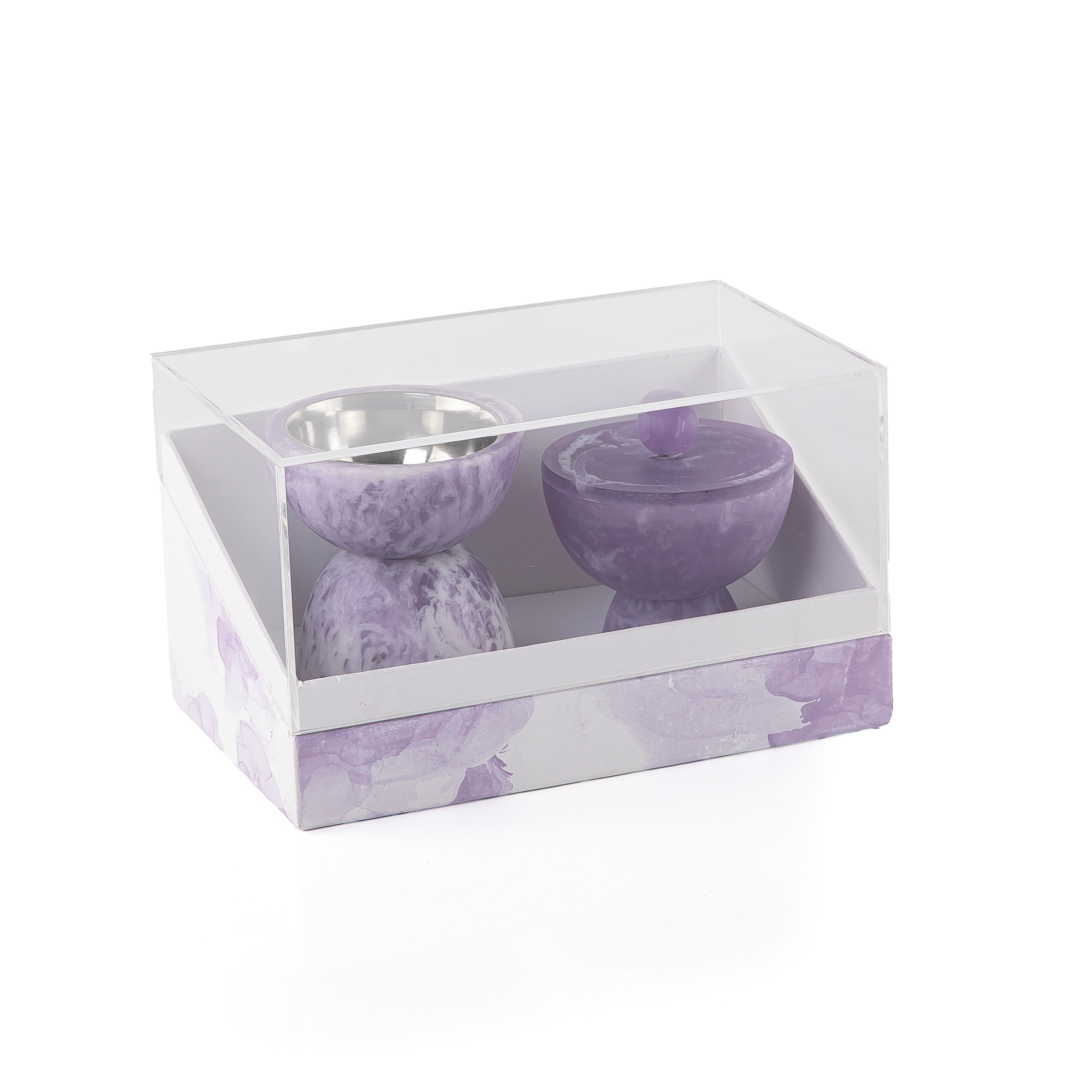 Set of resin mabkhar with aclyric gift box