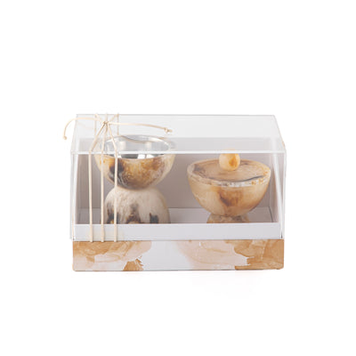 Set of resin mabkhar with aclyric gift box