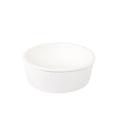 وعاء خزف أبيض دائري