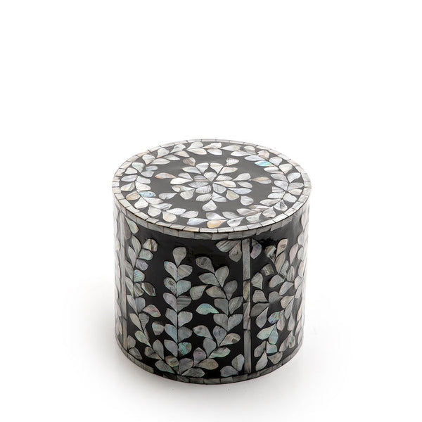 قاعدة أسطوانية صدف باللون الاسود