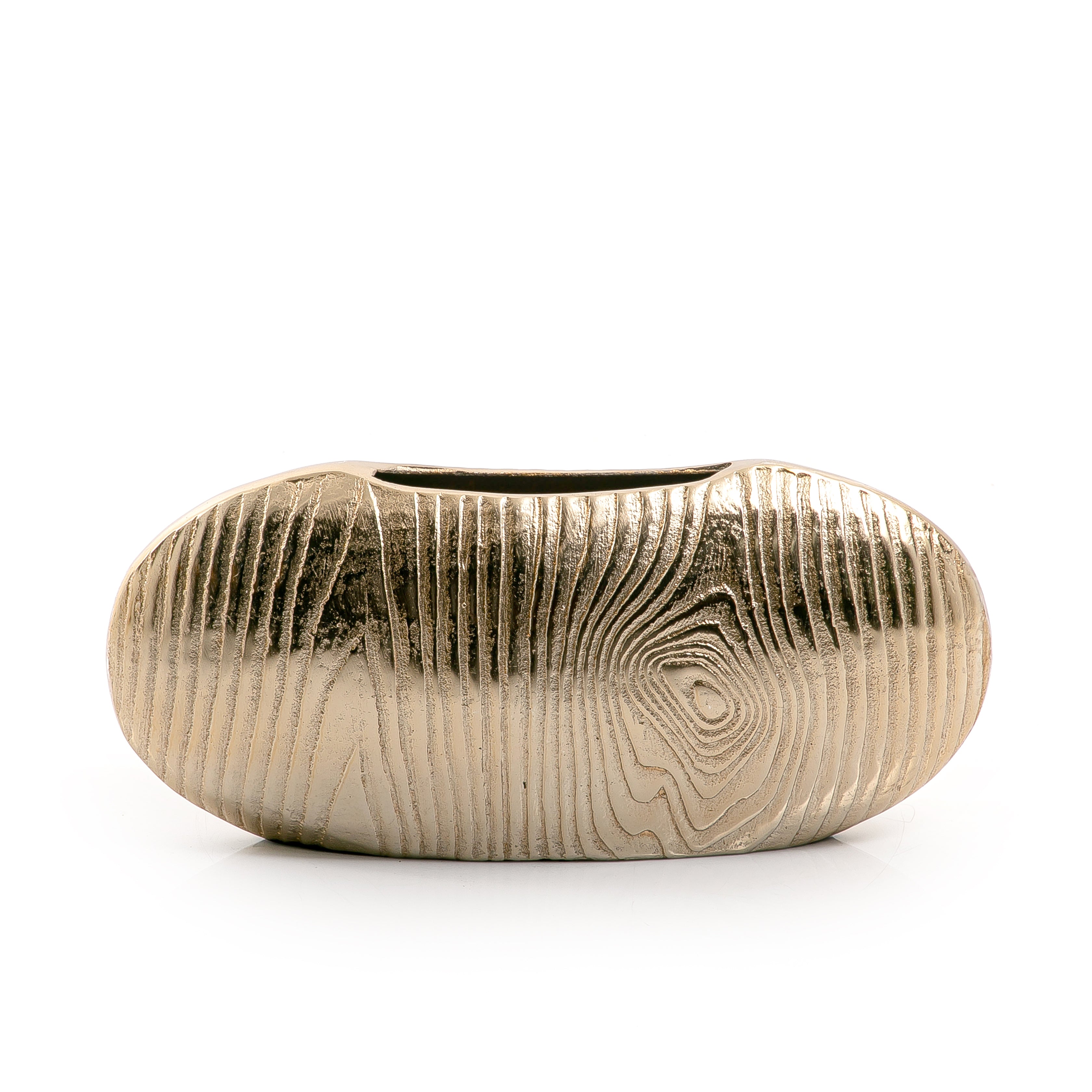Broad Gold Metal Vase