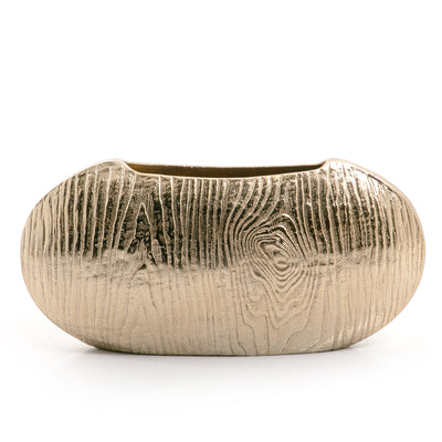 Broad Gold Metal Vase