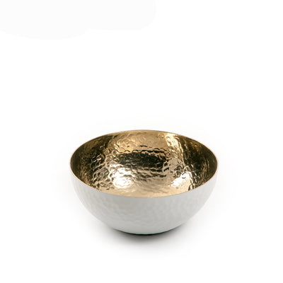 White Metal Round Bowl