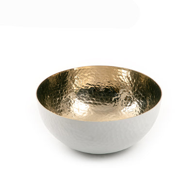 White Round  Metal Bowl