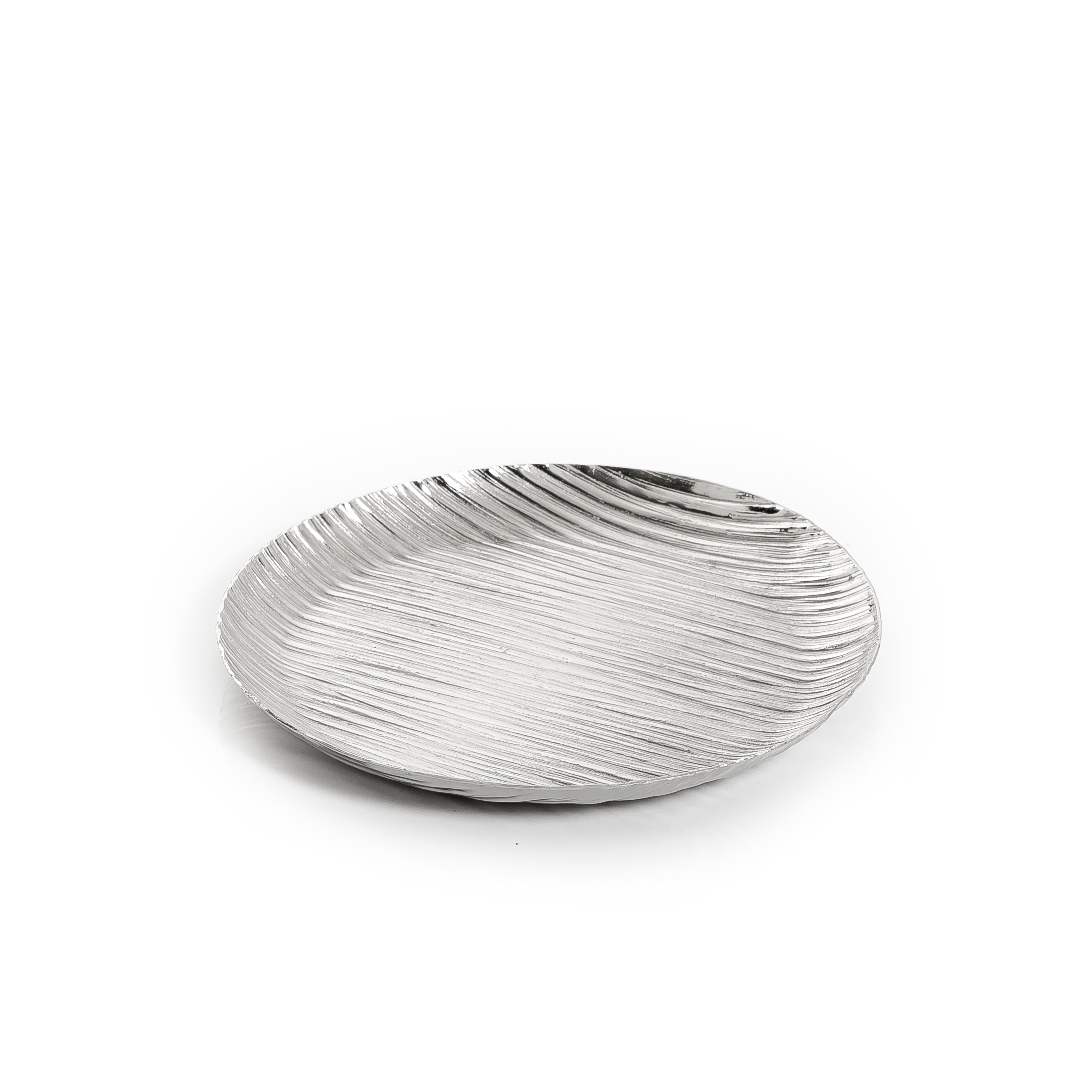 Silver Round Metal Tray