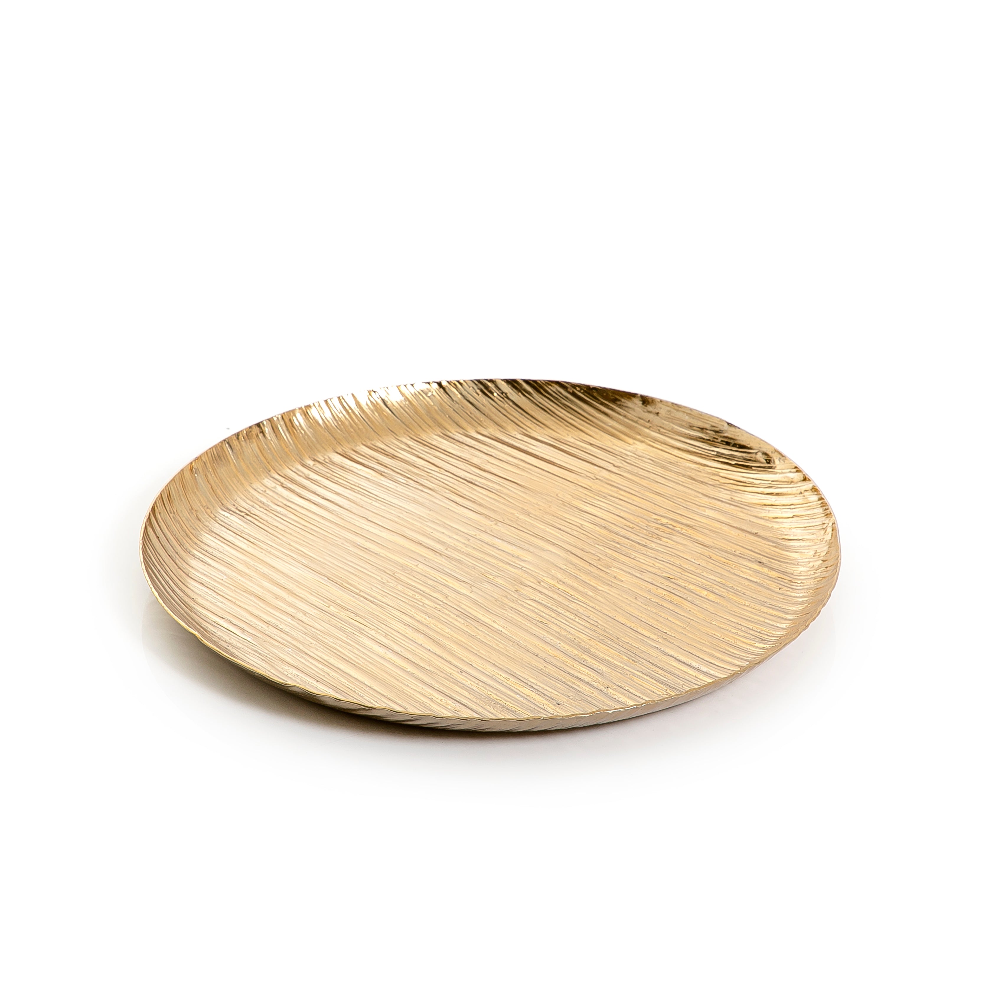 Gold Round Metal Tray