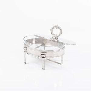 Silver steel food heat keeper with byrex roaster - CASCADES