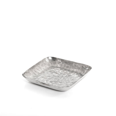 Silver square metal plate