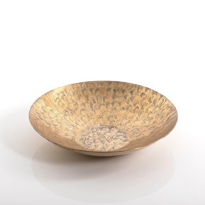 Golden round metal bowl