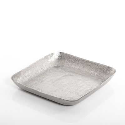 Silver square metal plate