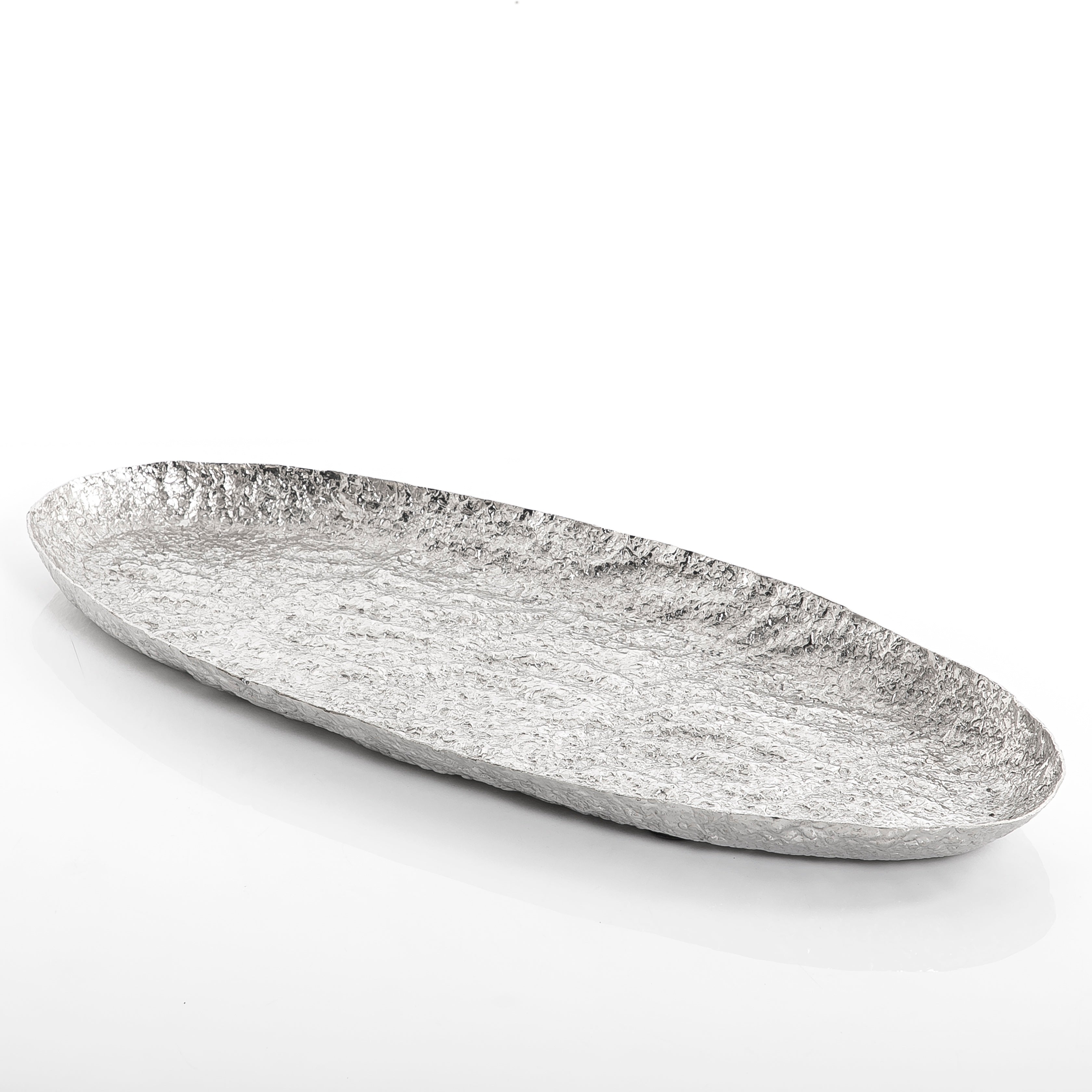Silver oval metal plate