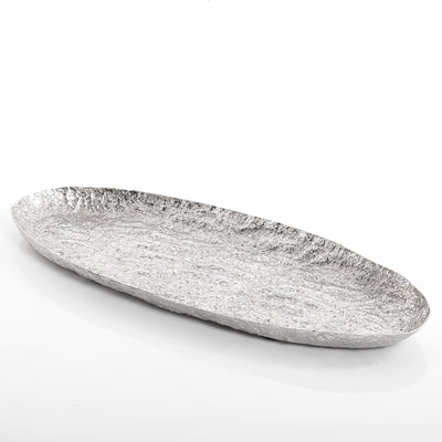 Silver oval metal plate