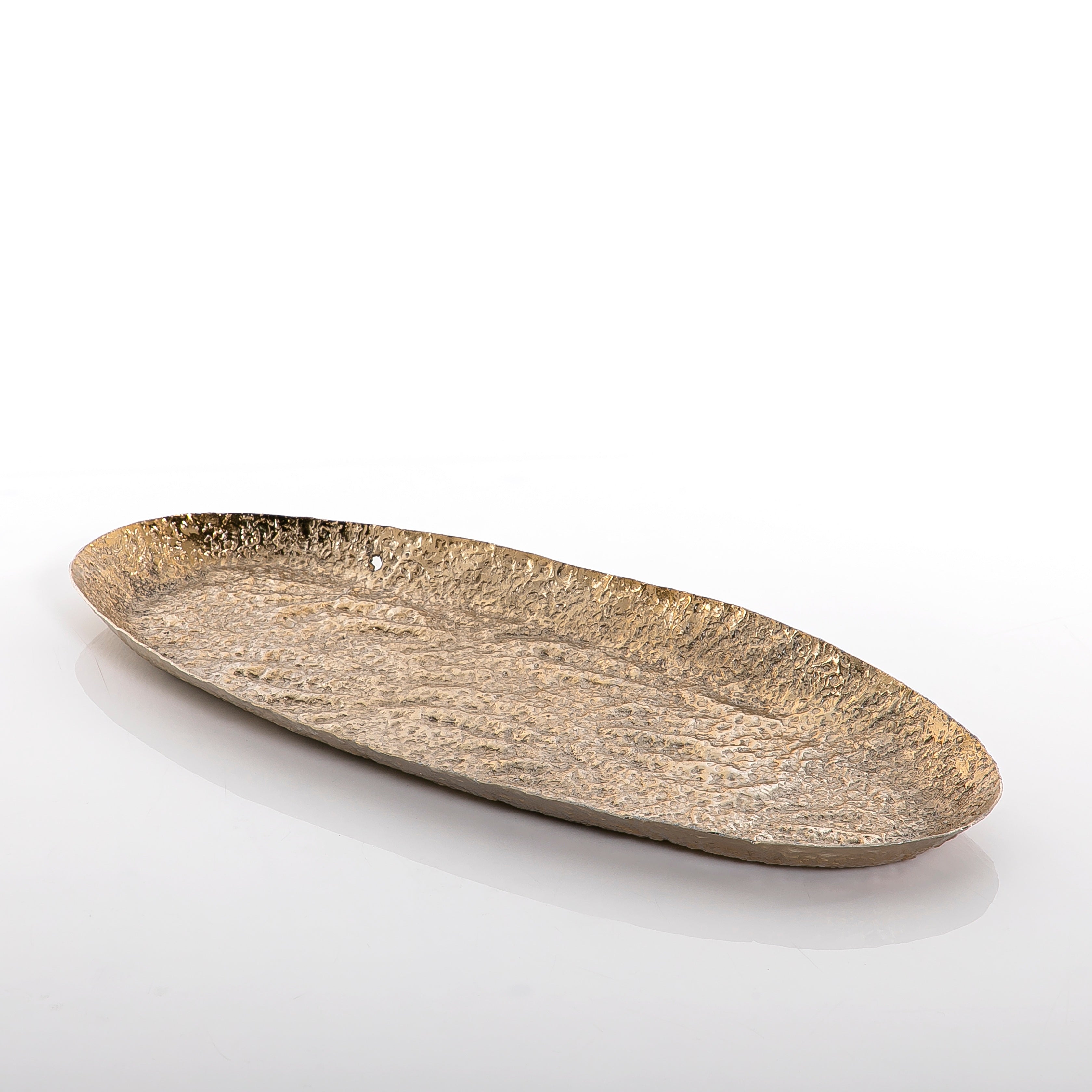 Golden oval metal plate