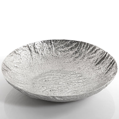 Silver round metal bowl