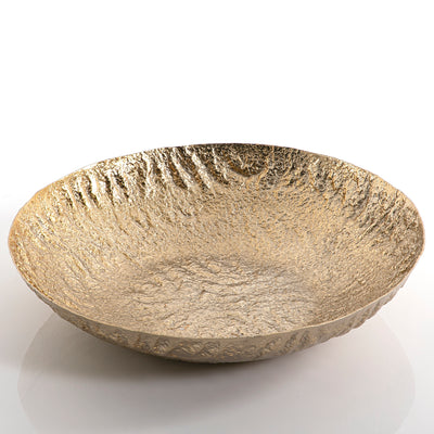 Golden round metal bowl