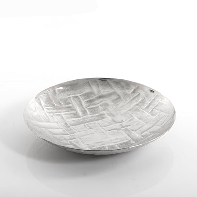 Silver circular metal plate