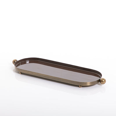 oval r metal tray with handle