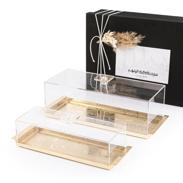 Set of 2 metal trays with acrylic cover - CASCADES