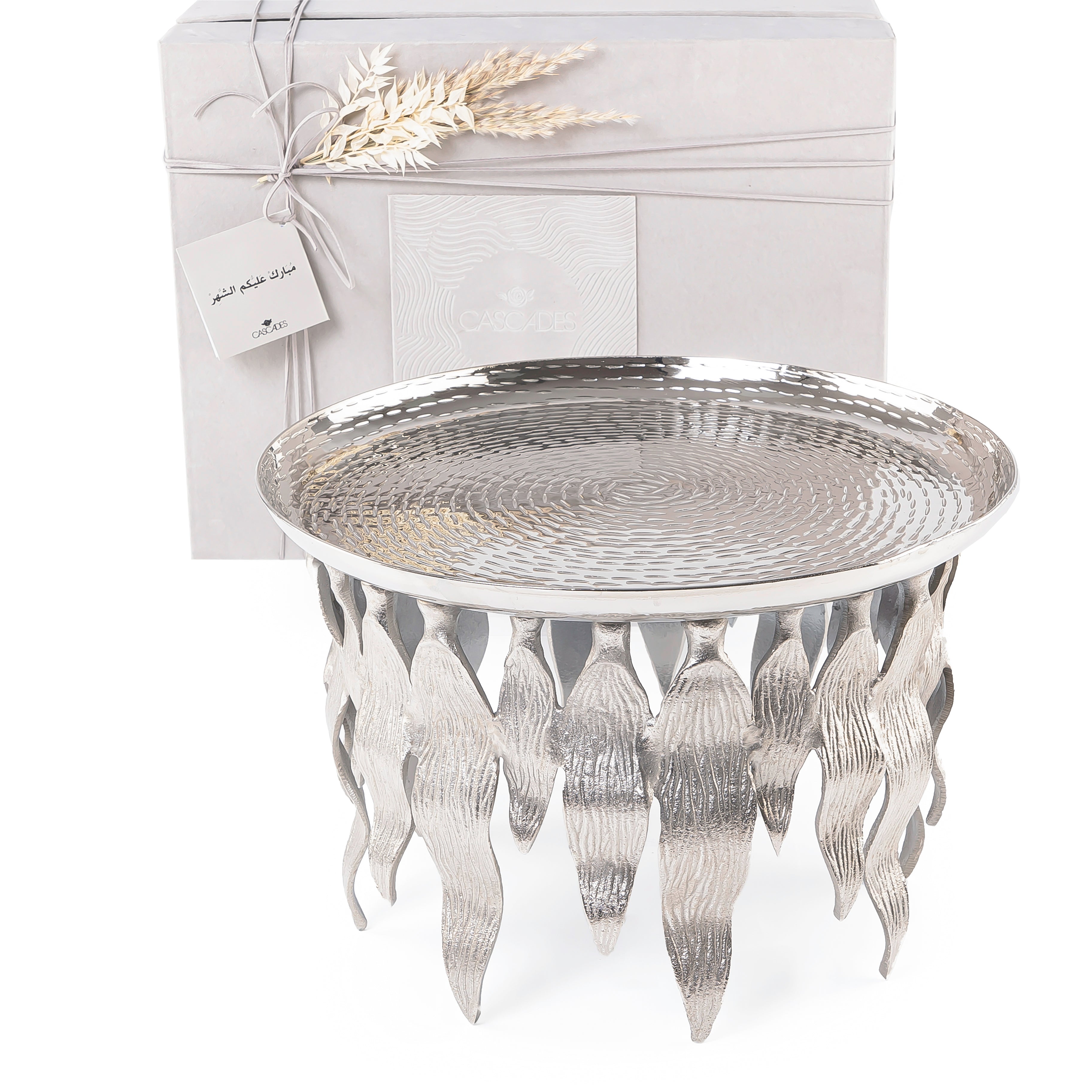 Silver Round Metal Stand with Gift Box