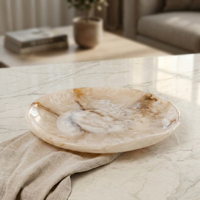 Resin Large Serving Platter - Beige